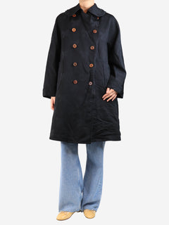 Black double-breasted bow jacquard coat - size S Coats & Jackets Comme Des Garçons GIRL 