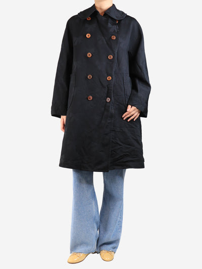 Black double-breasted bow jacquard coat - size S Coats & Jackets Comme Des Garçons GIRL 