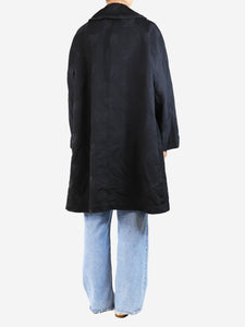Comme Des Garçons GIRL Black double-breasted bow jacquard coat - size S