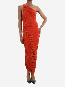 Norma Kamali Red one-shoulder ruched dress - size XS