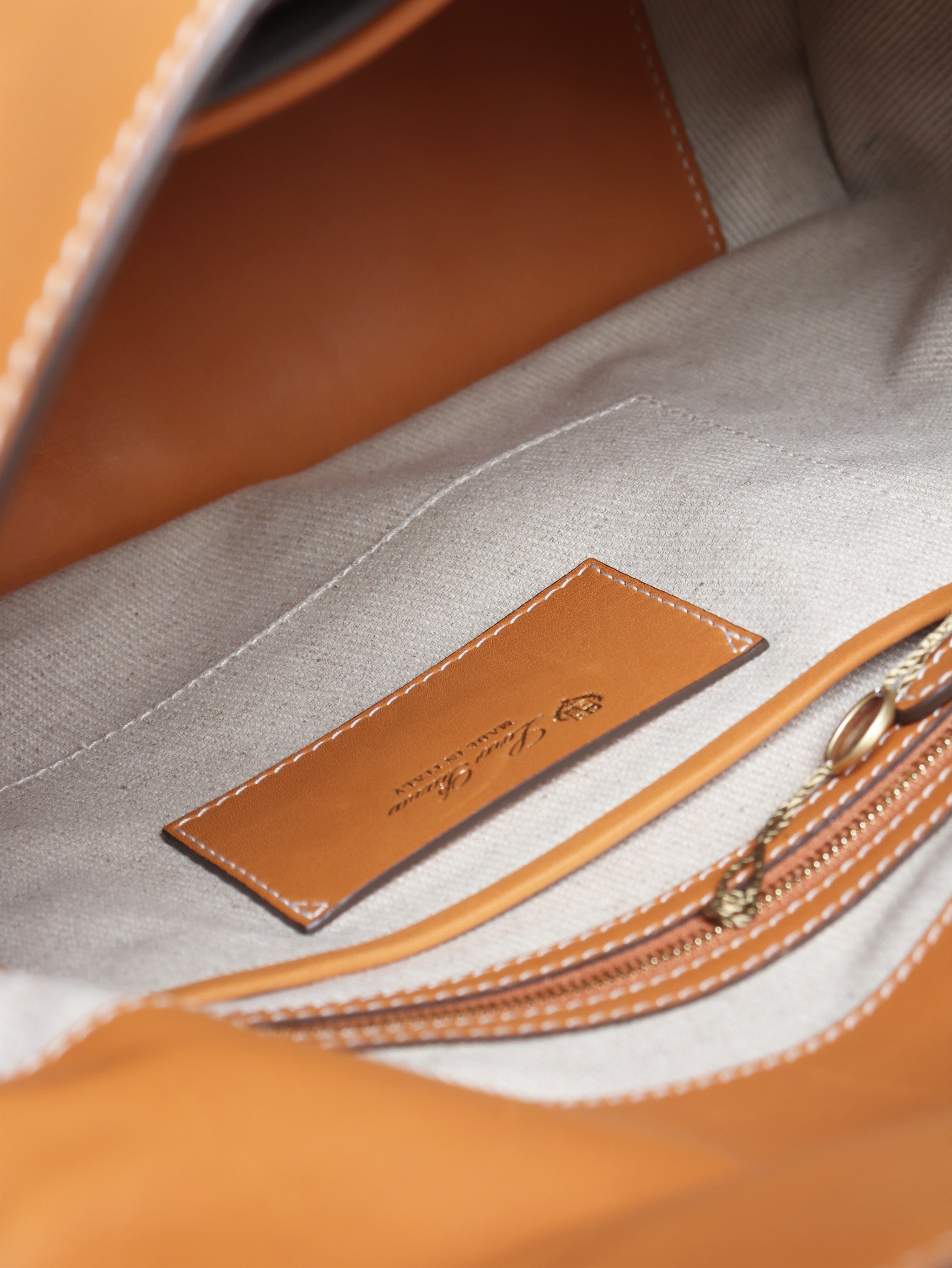 Tan Solitaire leather tote bag Tote Bags Loro Piana 