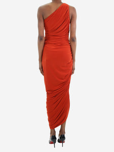 Norma Kamali Red one-shoulder ruched dress - size XS