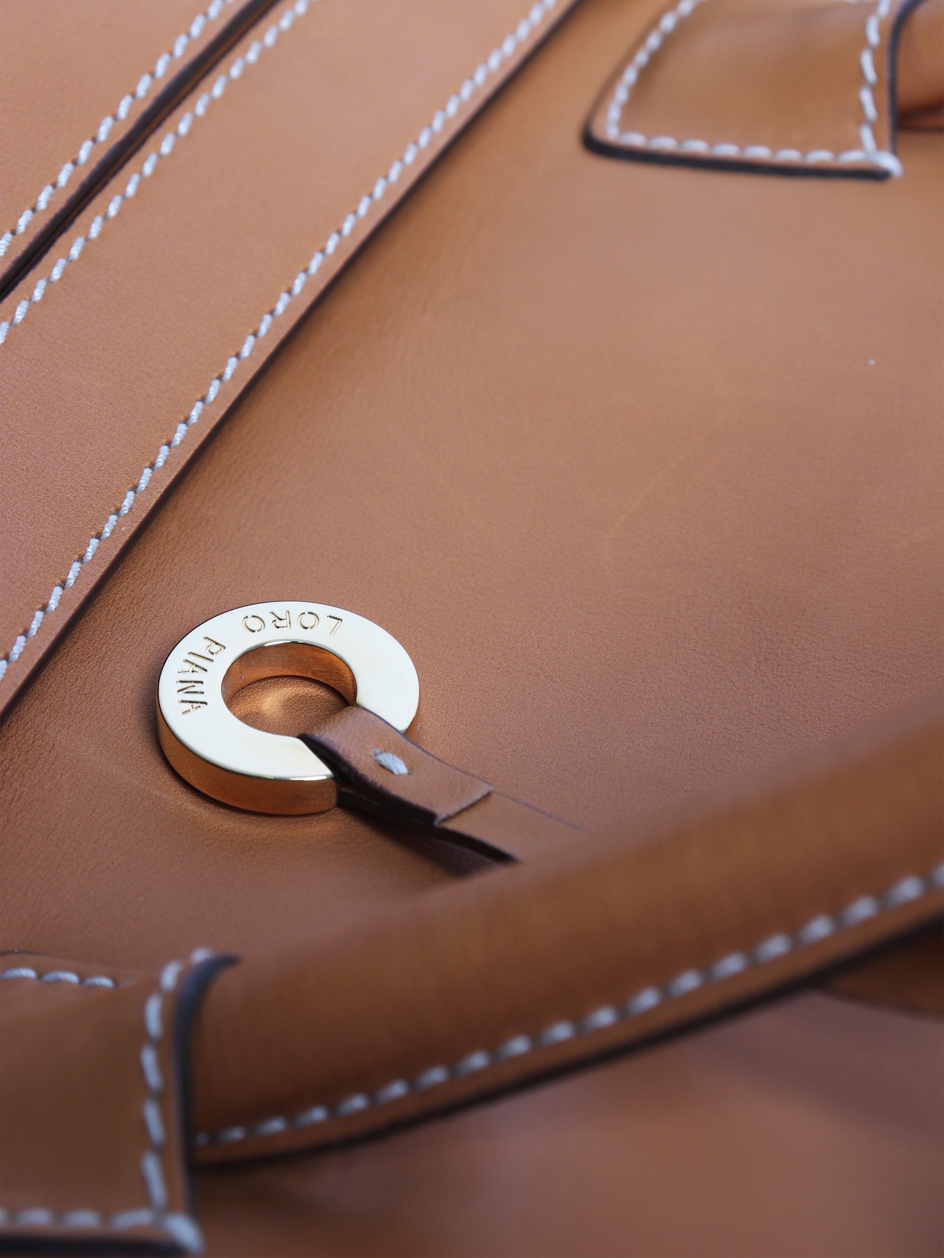 Tan Solitaire leather tote bag Tote Bags Loro Piana 