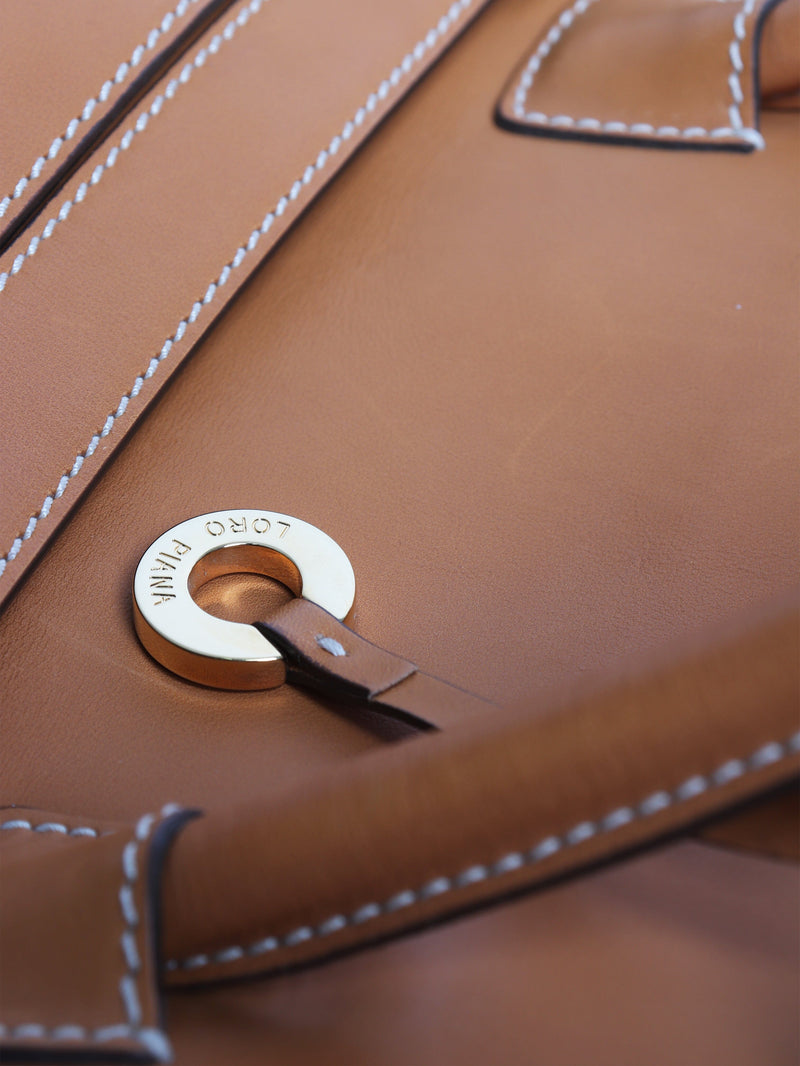 Tan Solitaire leather tote bag Tote Bags Loro Piana 