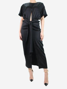 Altuzarra Black silk floral printed dress - size UK 10