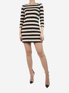 Theory Beige and black striped mini dress - size S