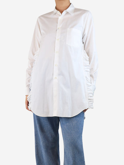 White frill side-seam longline shirt - size S Tops BLACK Comme Des Garçons 