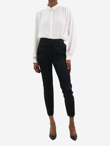 Etro Black floral jacquard trousers - size IT 38
