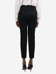 Etro Black floral jacquard trousers - size IT 38