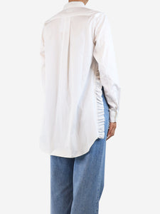 BLACK Comme Des Garçons White frill side-seam longline shirt - size S