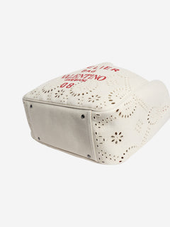 Neutral and red Atelier broderie 08 bag