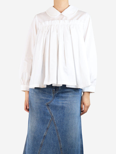 White cotton pleated blouse - size S Tops Comme Des Garçons 
