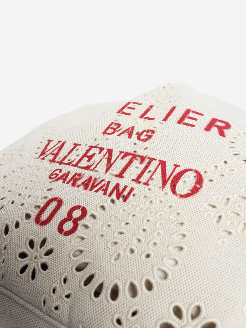 Neutral and red Atelier broderie 08 bag
