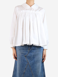 Comme Des Garçons White cotton pleated blouse - size S