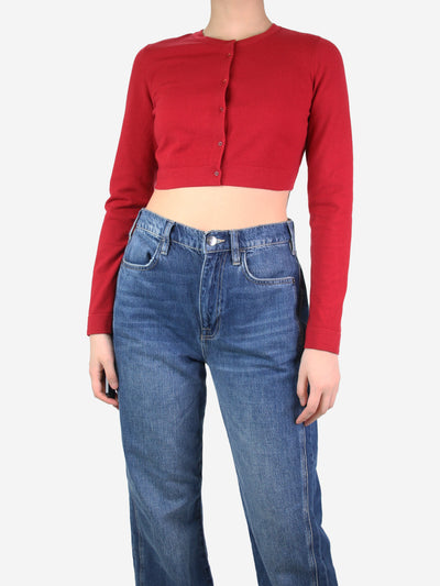 Red cropped cardigan - size UK 12 Knitwear Alaia 