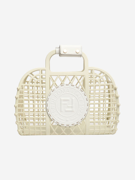 White mini basket tote product image