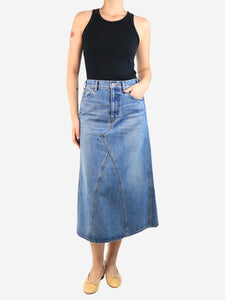 Celine Blue denim midi skirt - size UK 10