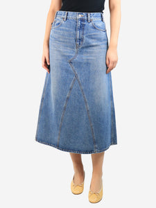 Celine Blue denim midi skirt - size UK 10