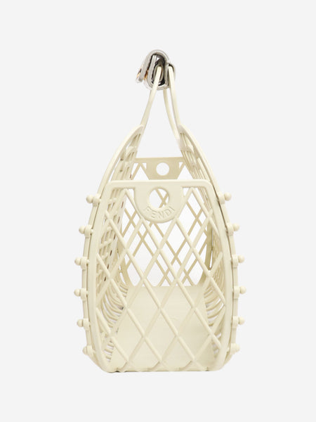 White mini basket tote alternate image