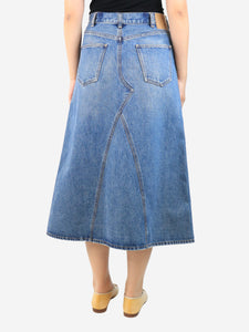 Celine Blue denim midi skirt - size UK 10