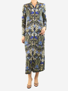 Multicolour floral button-down midi dress - size UK 12 Dresses Etro 