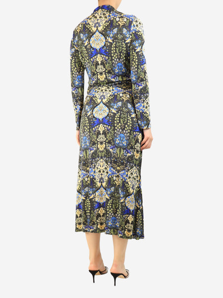 Multicolour floral button-down midi dress - size UK 12 alternate image