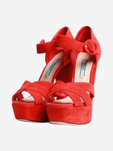 Prada Red suede platform sandals - size EU 36