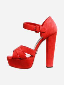 Prada Red suede platform sandals - size EU 36