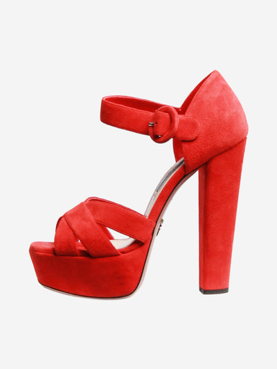 Red suede platform sandals - size EU 36 Heels Prada 