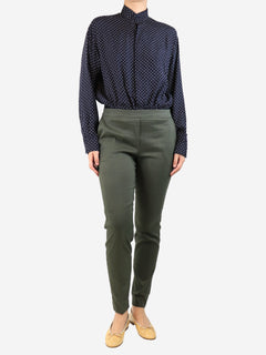 Green elasticated trousers - size UK 10 Trousers D.Exterior 