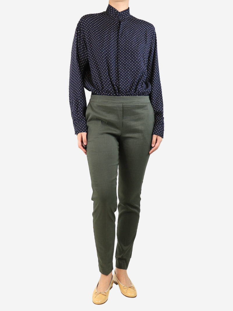 Green elasticated trousers - size UK 10 Trousers D.Exterior 