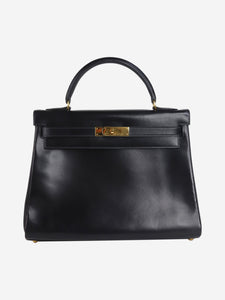 Hermes Black 1994 Kelly 32 bag in Box Calf leather