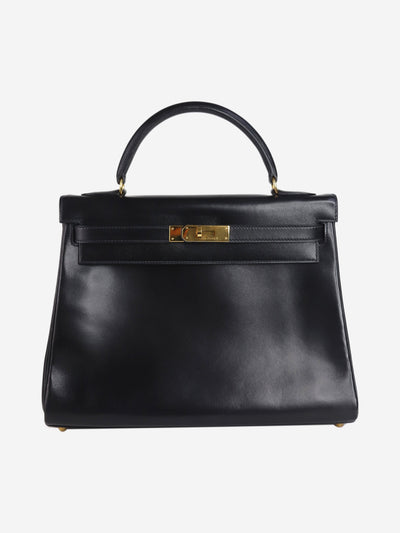 Black 1994 Kelly 32 bag in Box Calf leather Top Handle Bags Hermes 