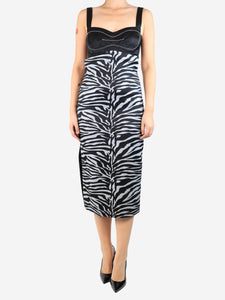 Prabal Gurung Black sleeveless Zebra dress - size UK 10