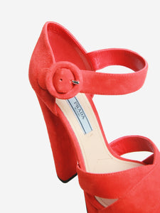 Prada Red suede platform sandals - size EU 36