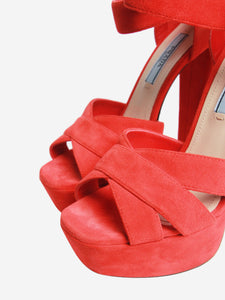 Prada Red suede platform sandals - size EU 36