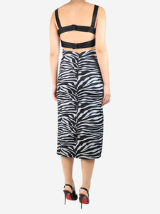 Prabal Gurung Black sleeveless Zebra dress - size UK 10