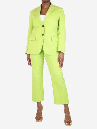 Bright green two-piece suit set - size UK 10