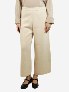 Joseph Cream cropped wool wide-leg pants - size L