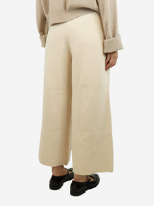 Joseph Cream cropped wool wide-leg pants - size L