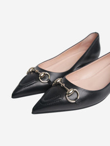 Gucci Black leather Horsebit ballet flats - size EU 37