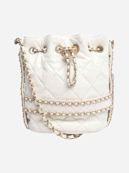 White 2019 lambskin quilted bucket bag product image