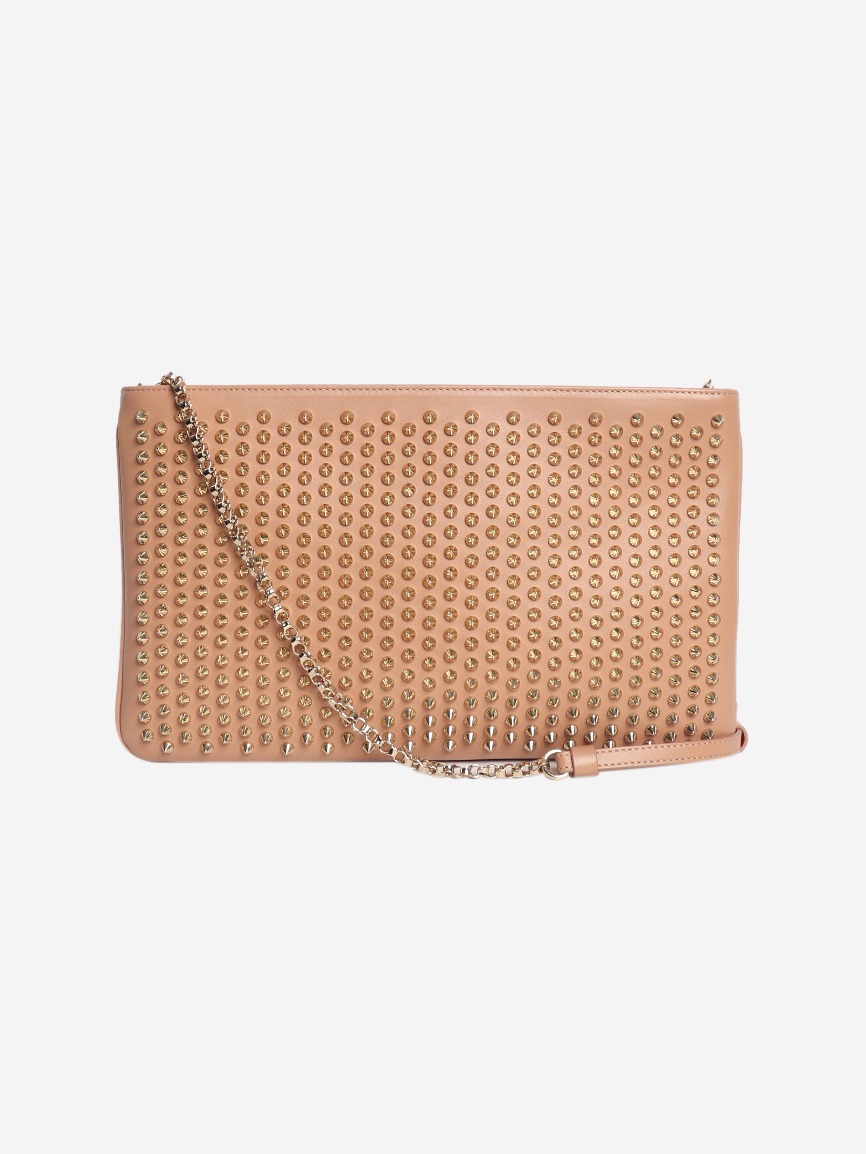Blush studded leather crossbody bag