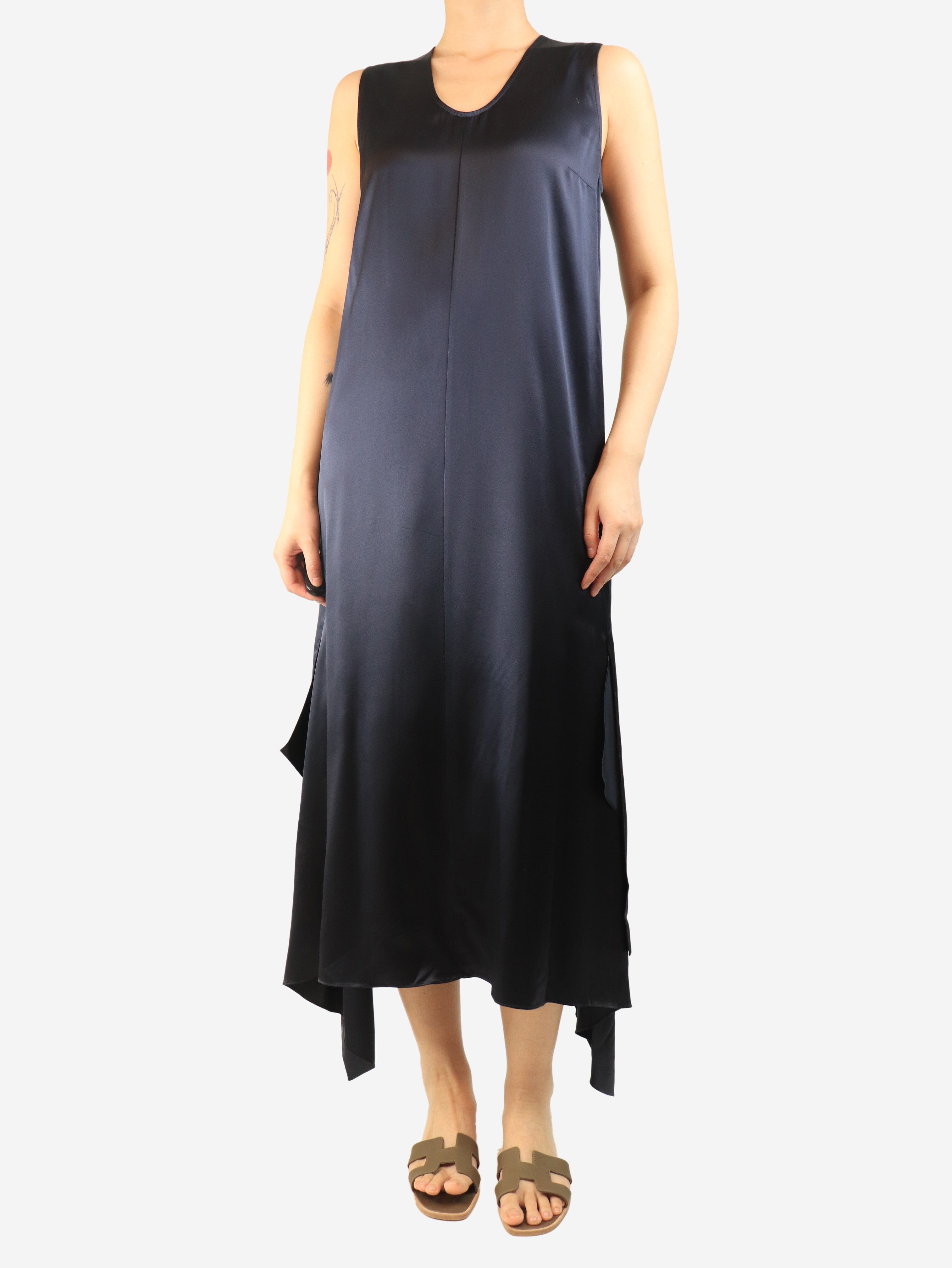 Navy Reid silk satin dress - size UK 12 Dresses Joseph 