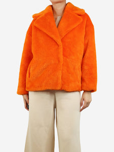 Jakke Orange faux fur cropped jacket - size UK 8