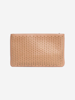 Blush studded leather crossbody bag