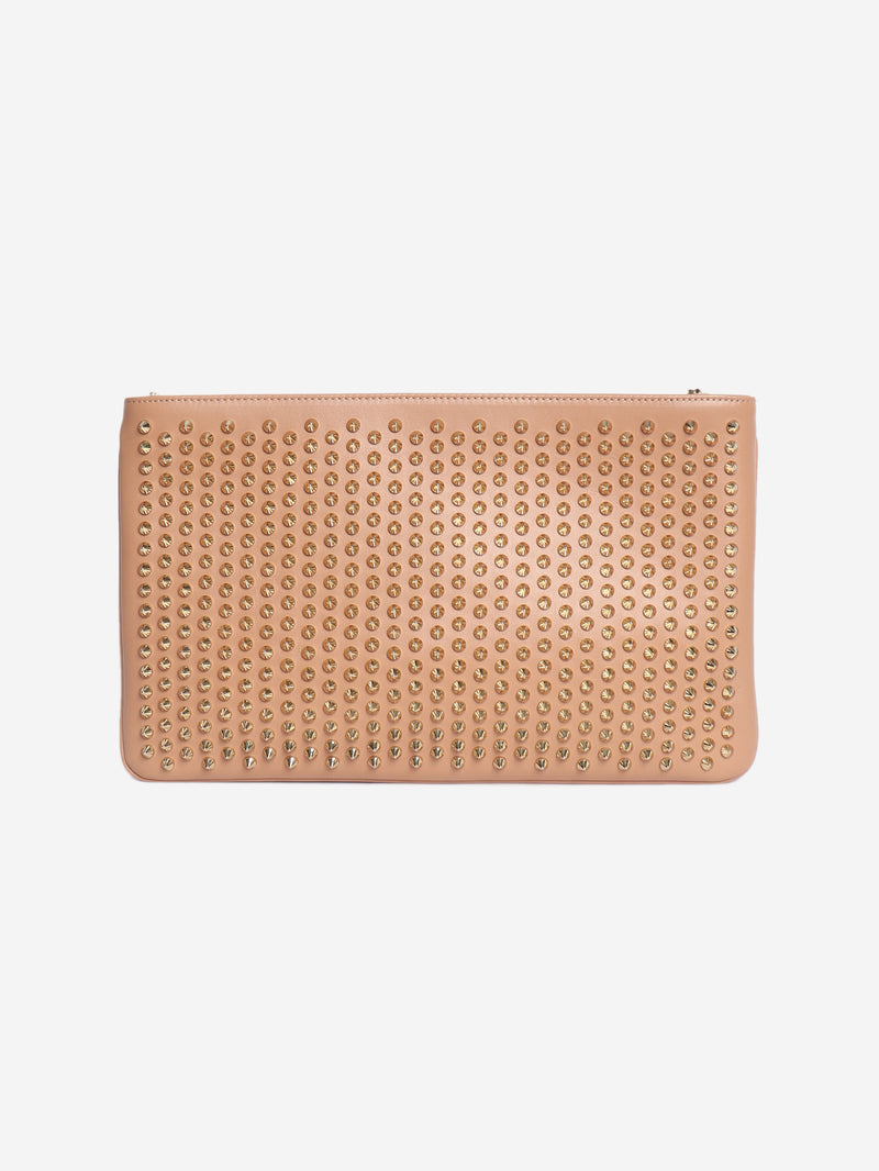 Blush studded leather crossbody bag