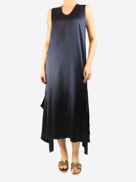 Navy Reid silk satin dress - size UK 12 product image
