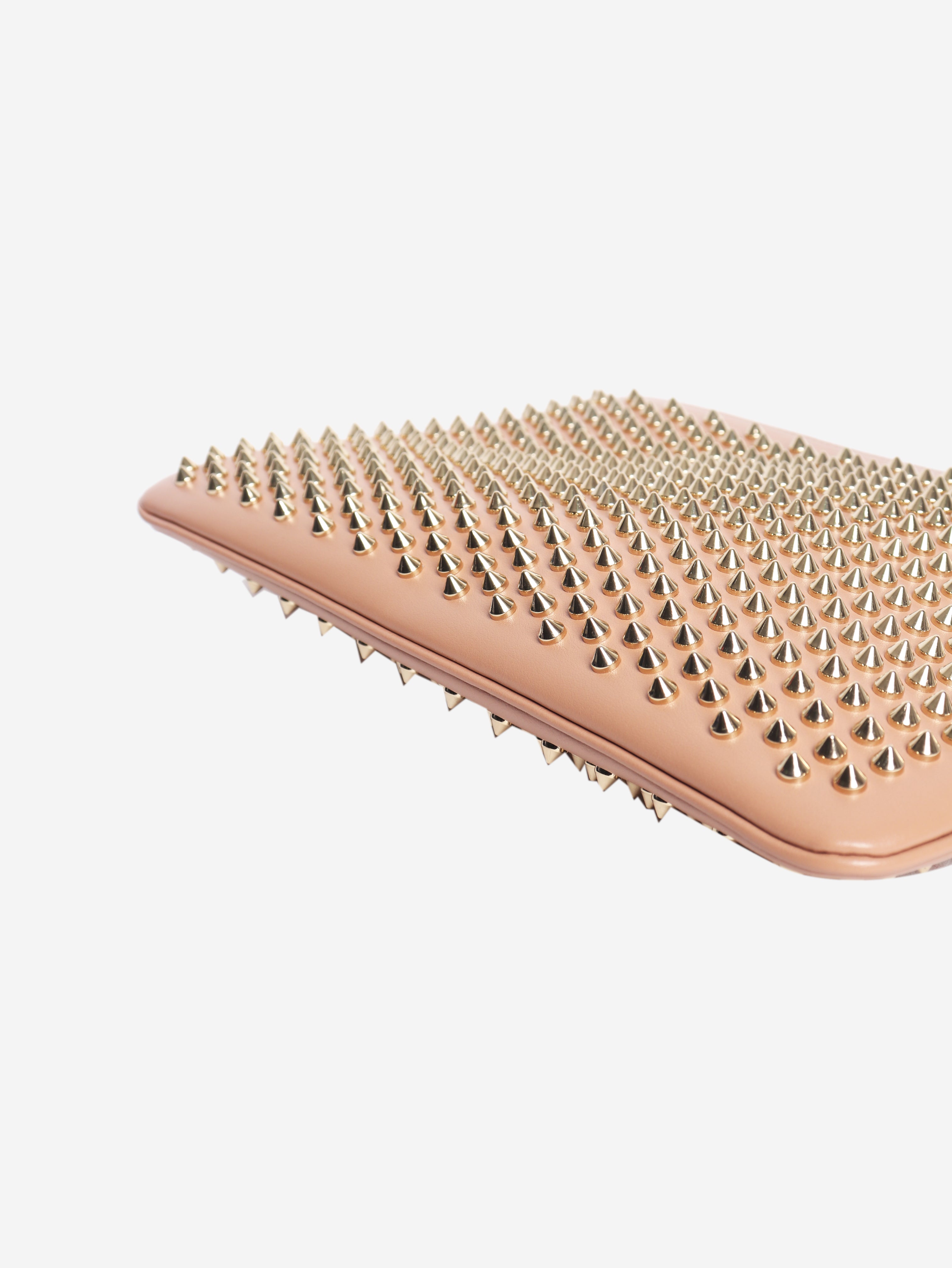 Blush studded leather crossbody bag