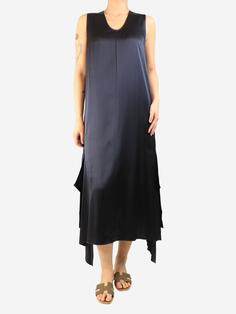 Navy Reid silk satin dress - size UK 12 Dresses Joseph 